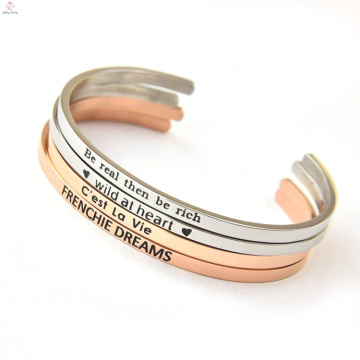 New fashion 2017 Stamped Letter Cuff Stainless Steel Bracelet